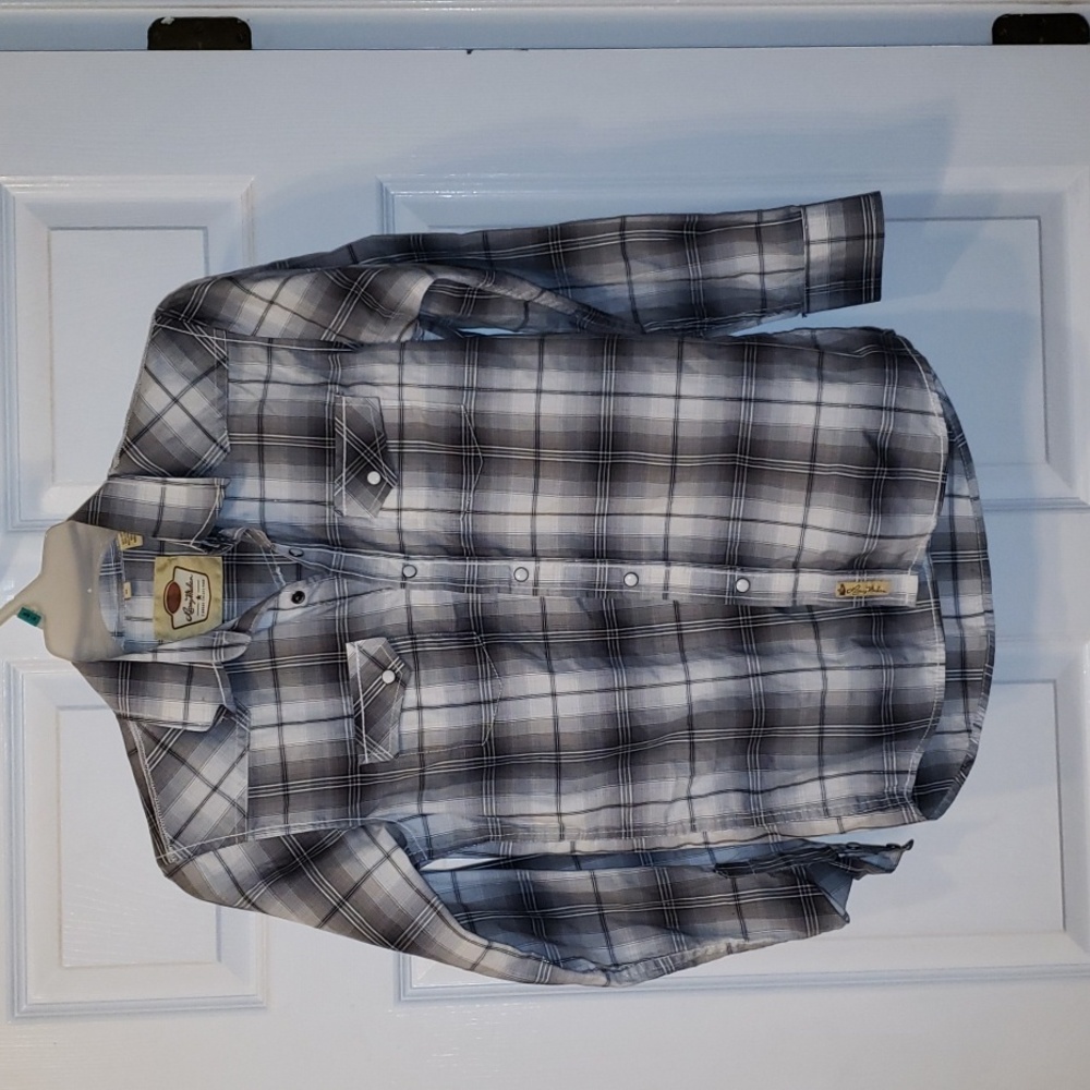 Larry Mahan Cowboy Collection Boys Long Sleeve Size XL Various shades of grays